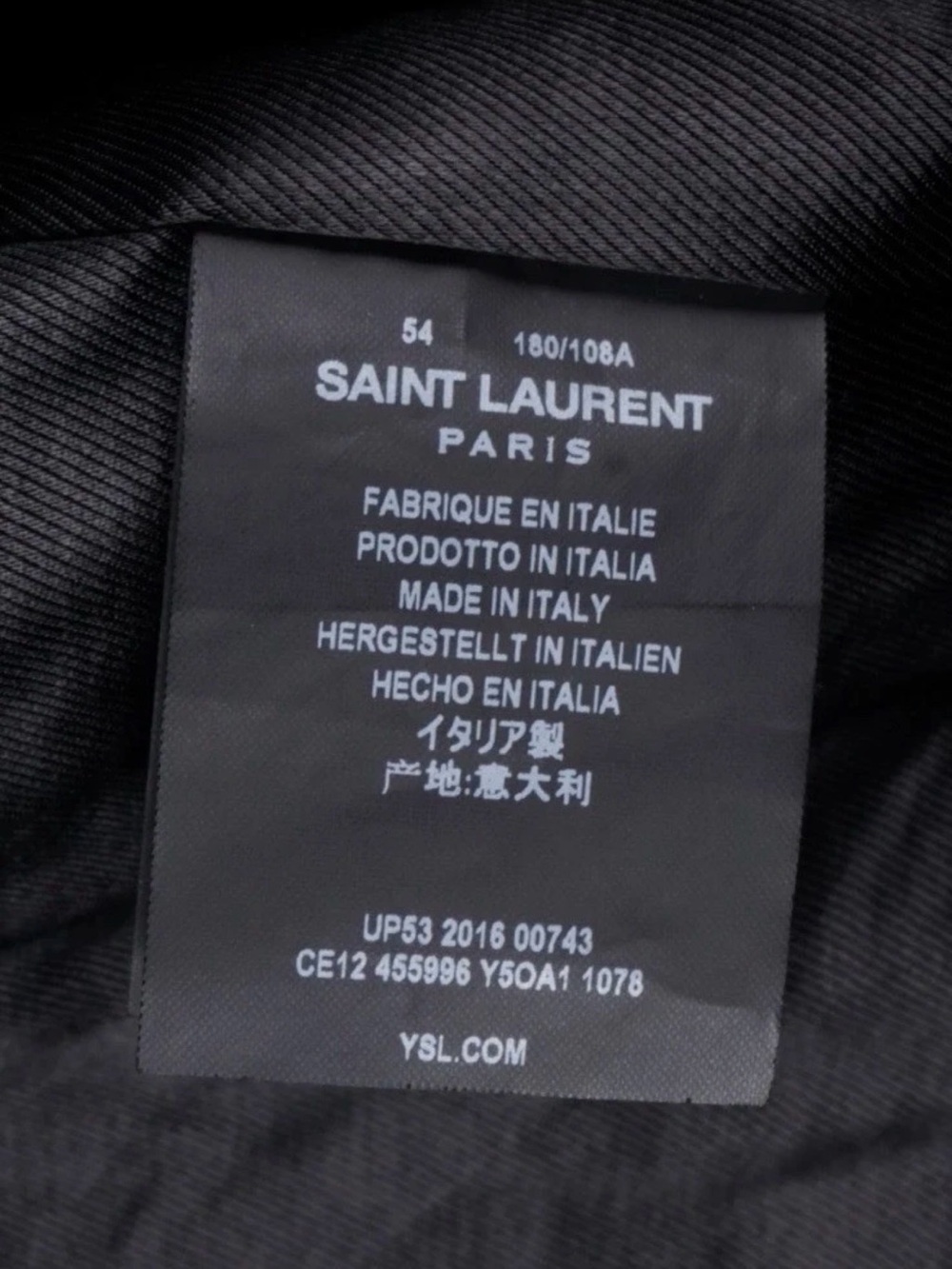 Saint Laurent Paris L01 Studded Lambskin Leather Biker Jacket – Black – Size 54 - Picture 3 of 16